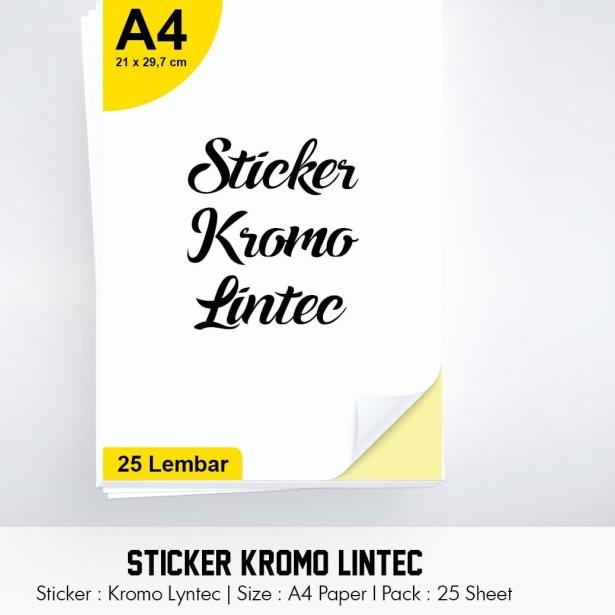 

◙ Stiker Kromo Lintec Putih (A4 / 1 pack = 25 lbr) ✶