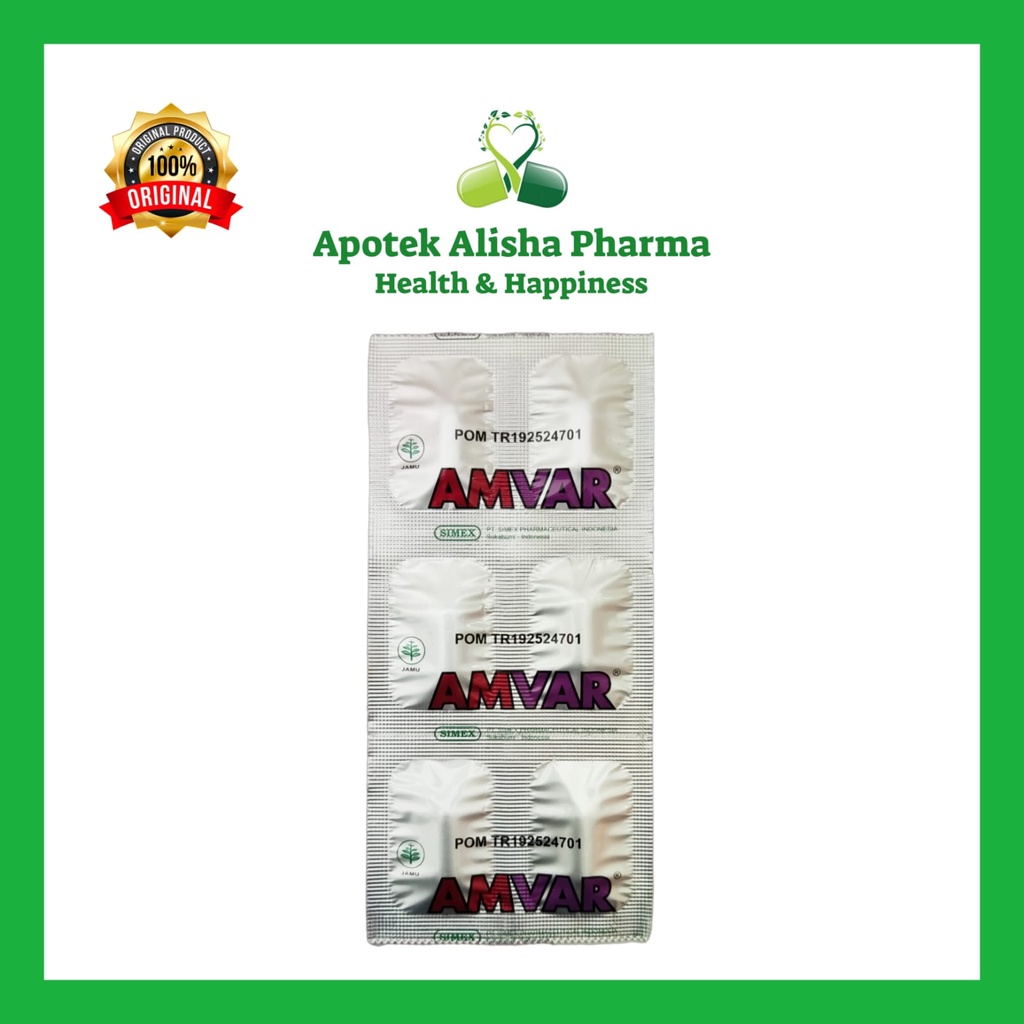 Amvar Tablet (Strip 6tablet)-Obat Wasir/Ambeien/Ambeyen/Hemoroid/Varises/Amfar/Ampar Tablet