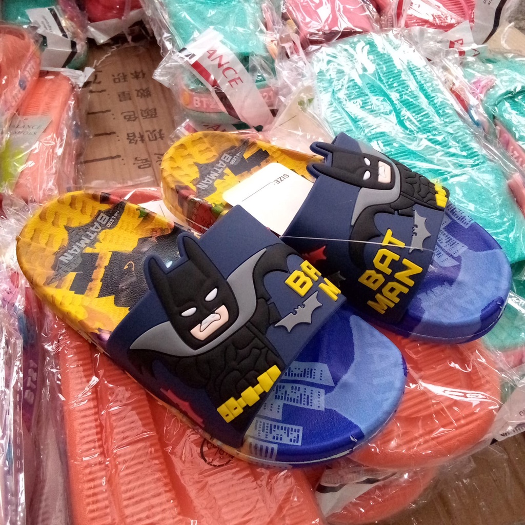 Sandal Selop anak karakter BATMAN S-6088-x1 size 24-35/ sandal anak laki-laki import