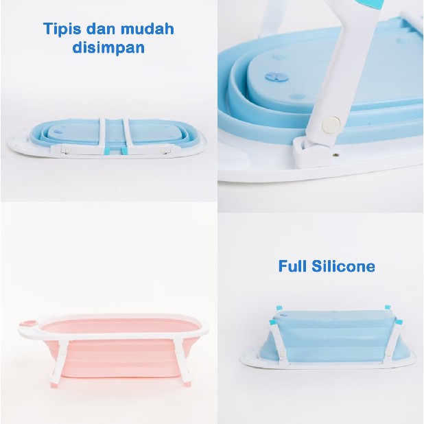 Bak Mandi Bayi Lipat Foldable Silicone | Infant Folding Bath Tub KURU