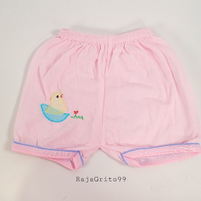 celana pendek bayi warna aplikasi Isi 1 Lusin / 12 pcs celana kotak Bayi / Celana warna halus baby motif Aplikasi - Grosir