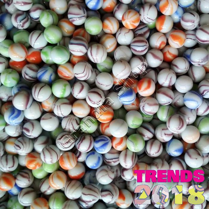 HOT 50 pcs Kelereng LOLIPOP Ukuran Standar Mainan Jadul 90an Gundu Guli MUMER