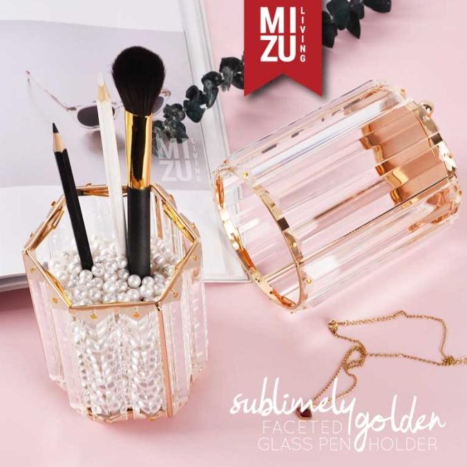 

Office & Stationery | Document Organizer | Sublimely Golden Faceted Glass Pen Holder Tempat Pensil Pen Kaca Emas | Best Seller