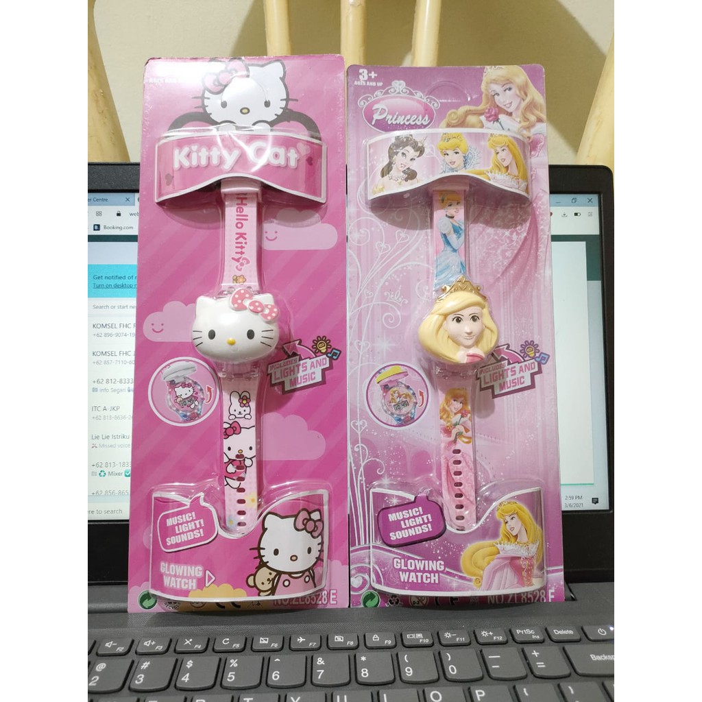 Jam tangan anak  musik bermotif karakter banyak T melodi musik led-1