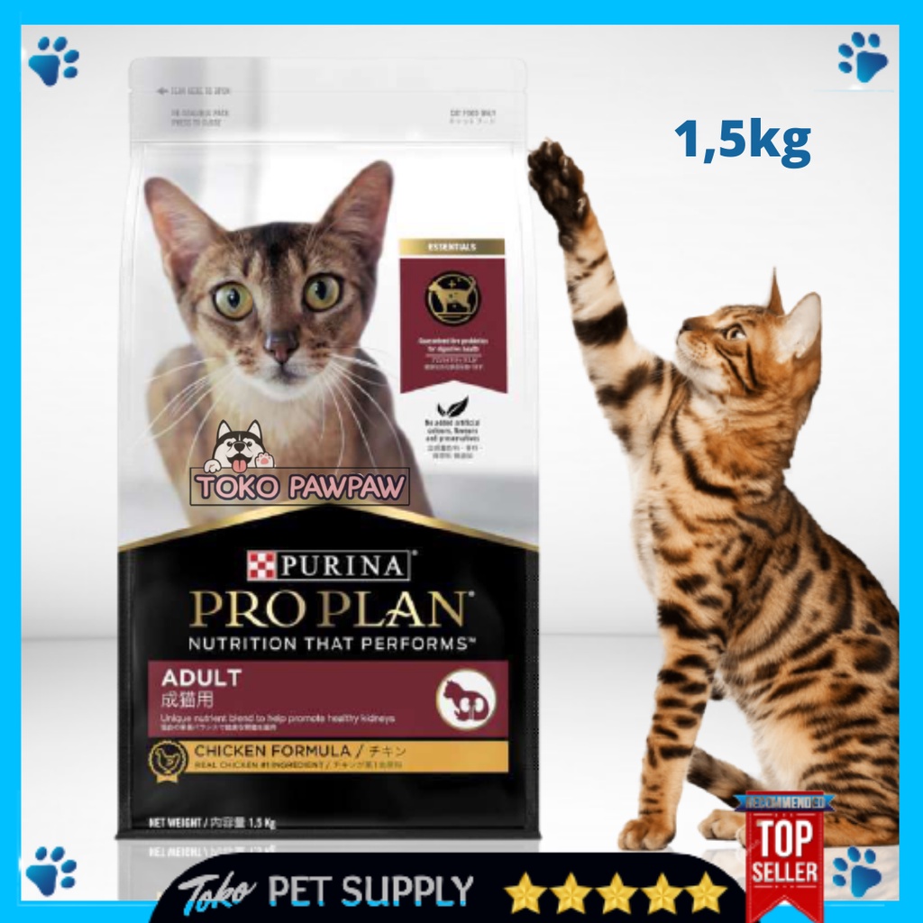 PRO PLAN Adult Salmon Chicken 1.5kg Makanan Pakan Kucing Dewasa Proplan Proplen Cat Dry Food Catfood
