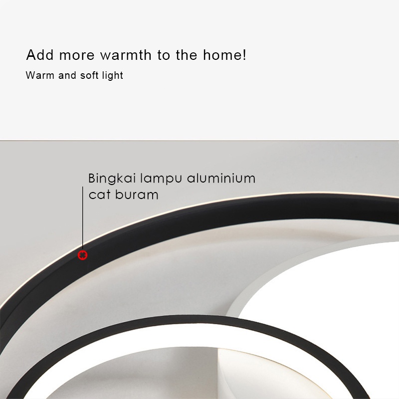 3 Warna Lampu Plafon LED 30w Bulat Gaya Nordic Minimalis Untuk Dekorasi Ruang Tamu / Kamar Tidur