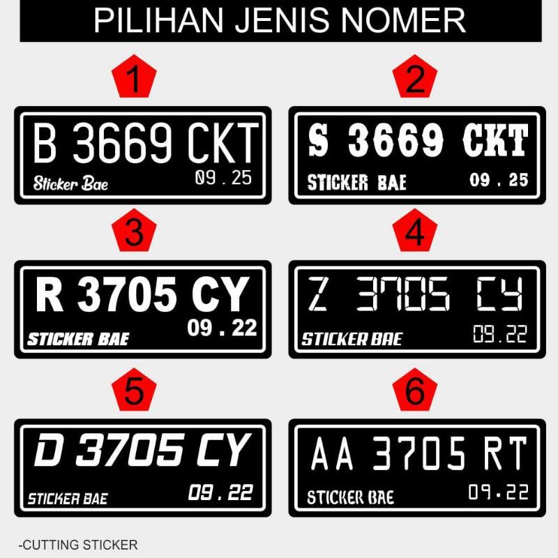 stiker plat nomer visor custom cutting