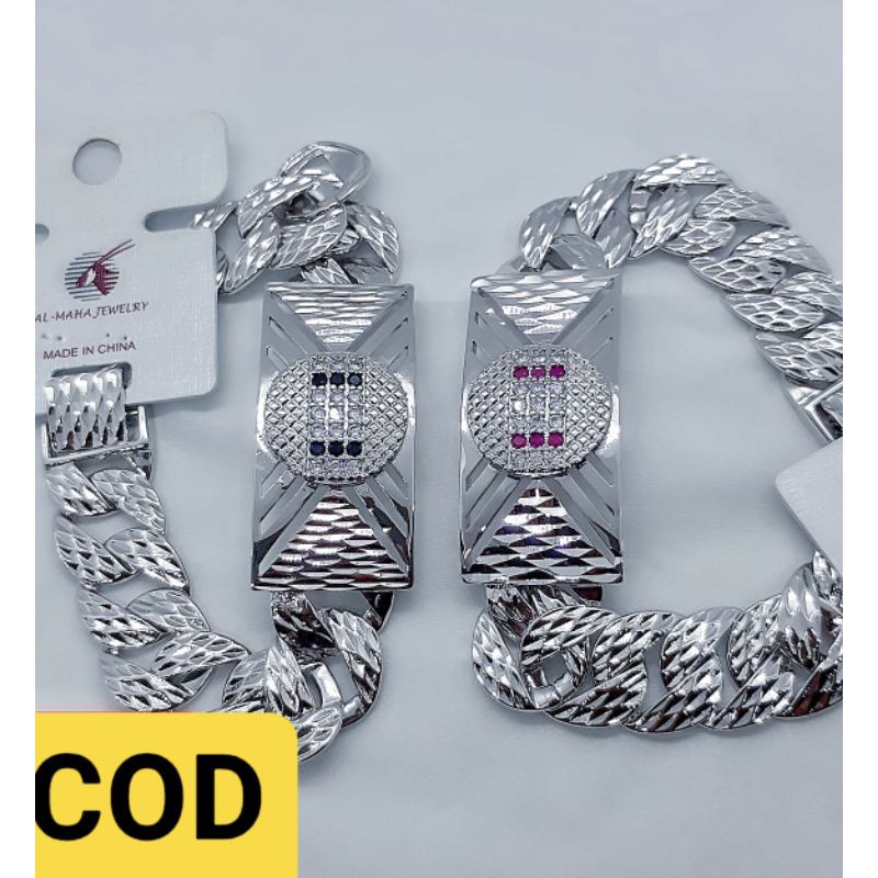 Gelang Xuping Lapis Emas 24K Rantai Plat Super Mewah .