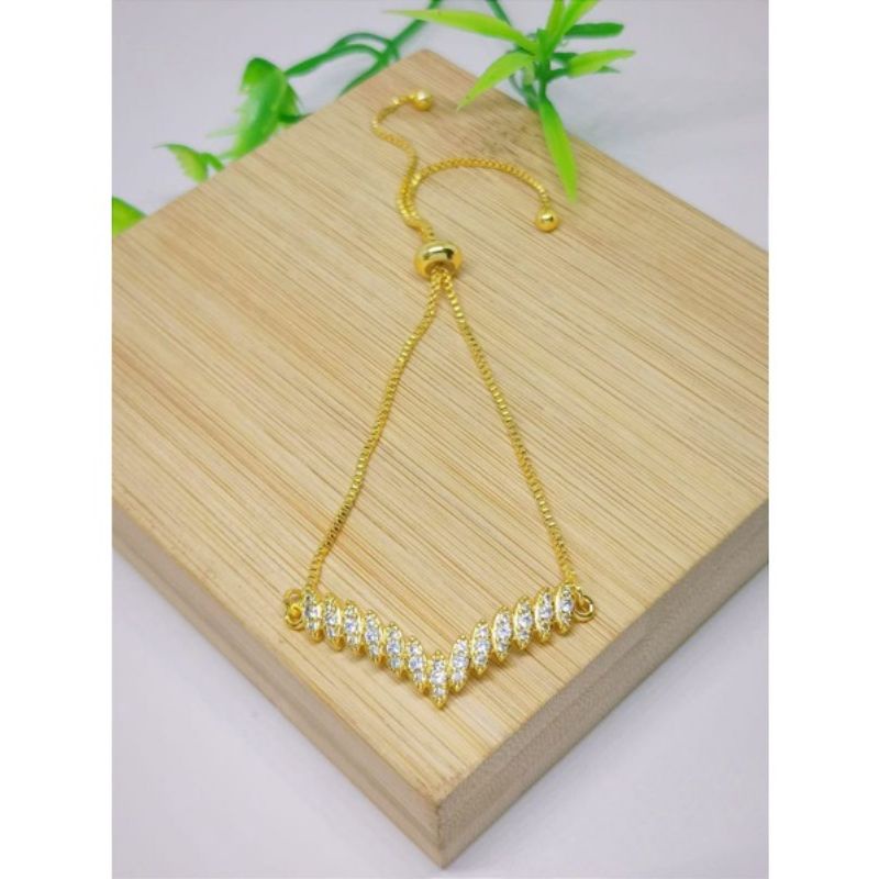 Fourfashion Gelang serut Fuji xuping lapis emas Kekinian