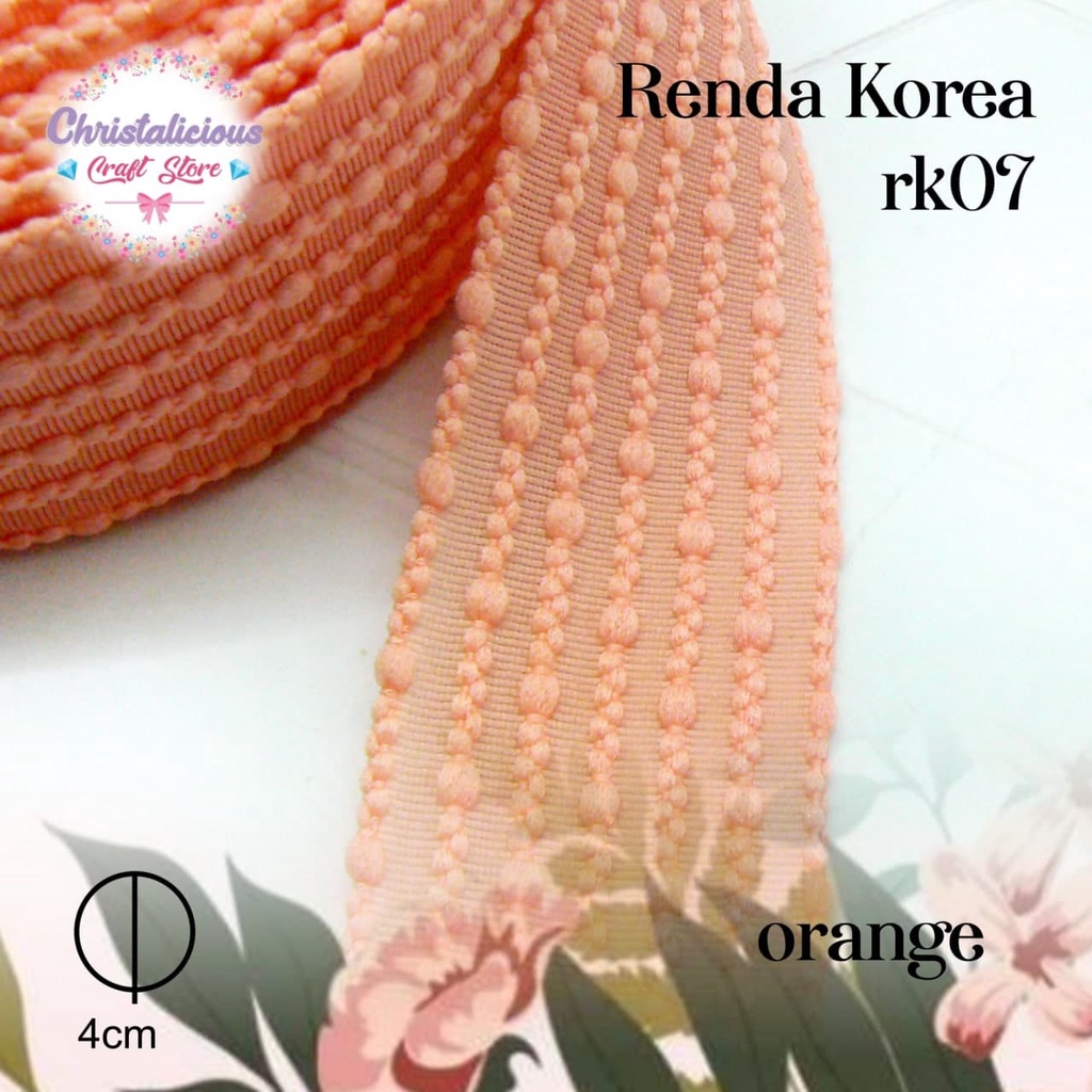 Renda korea RK 07, renda import, renda bahan akssories, renda bahan jepit rambut, renda baju, renda 