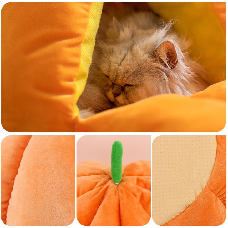 Size Besar - Pumpkin Cat Nest Sarang Kucing Labu Tempat Tidur Binatang Rumah Kucing