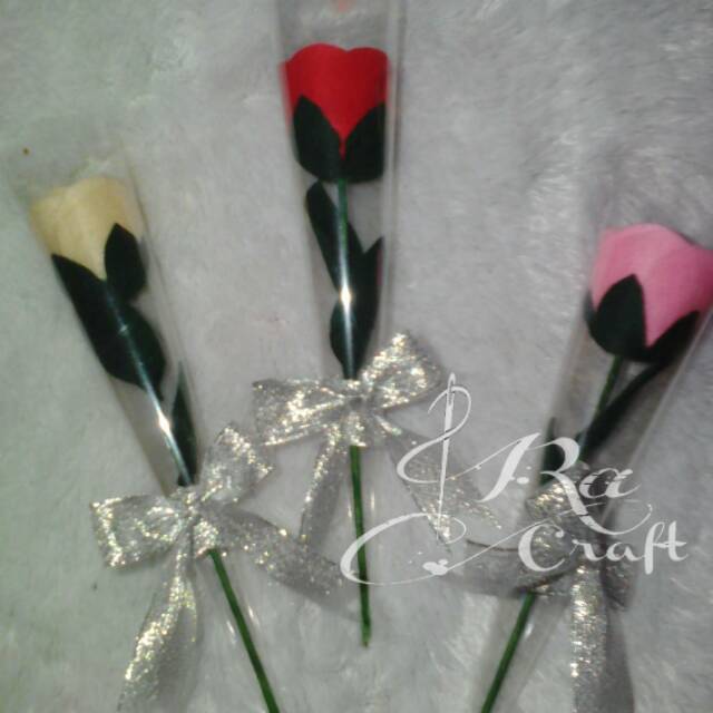 Bunga mawar flanel 1 tangkai