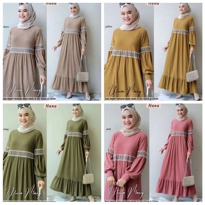 Gamis Maxi Rajut Knit Import Renda Premium