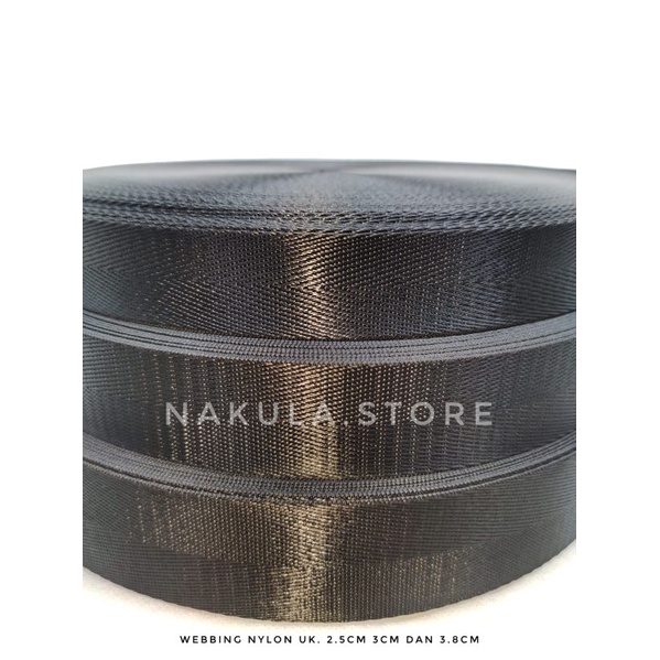 webbing nylon hitam