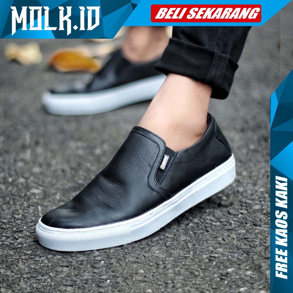 MOLK|Sepatu Formal Kasual Pria Kulit Asli Pantofel Slop Kerja Kantor