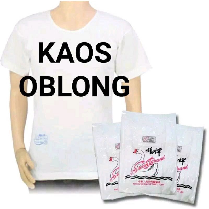 KAOS OBLONG SWAN BRAND KAOS DALAM PUTIH  IMPORT CHINA  34 36 38 40 42