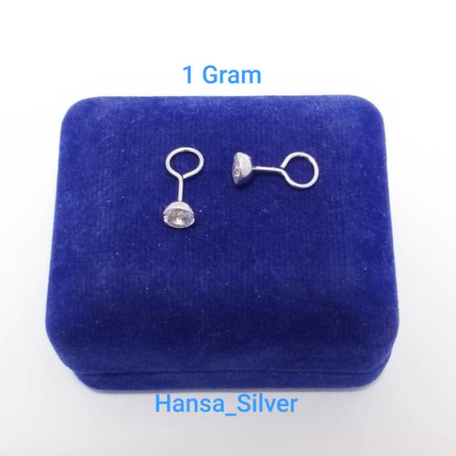 Anting Perak Asli Silver 925 Lapis Emas Putih Model Toge 1 Gram