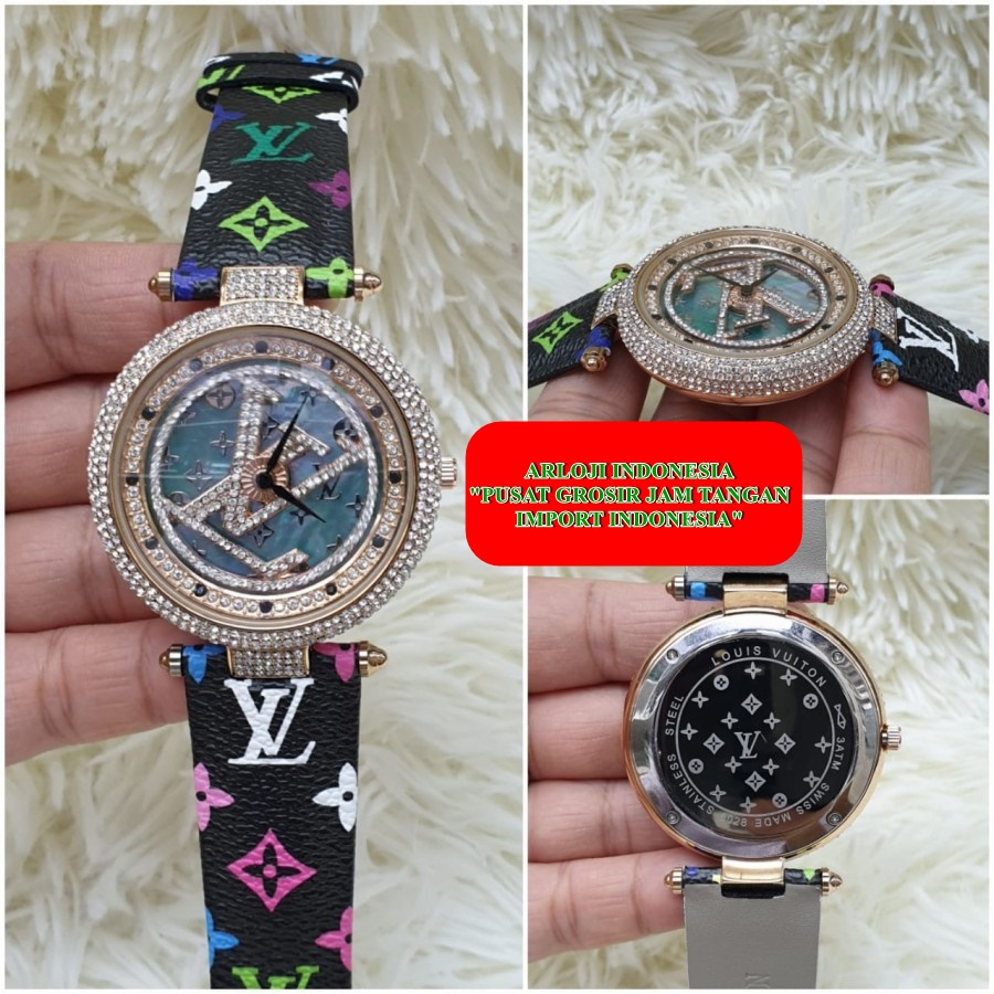 New Jam Import Fashion Wanita Lv Diamond Mirror Garansi 1th