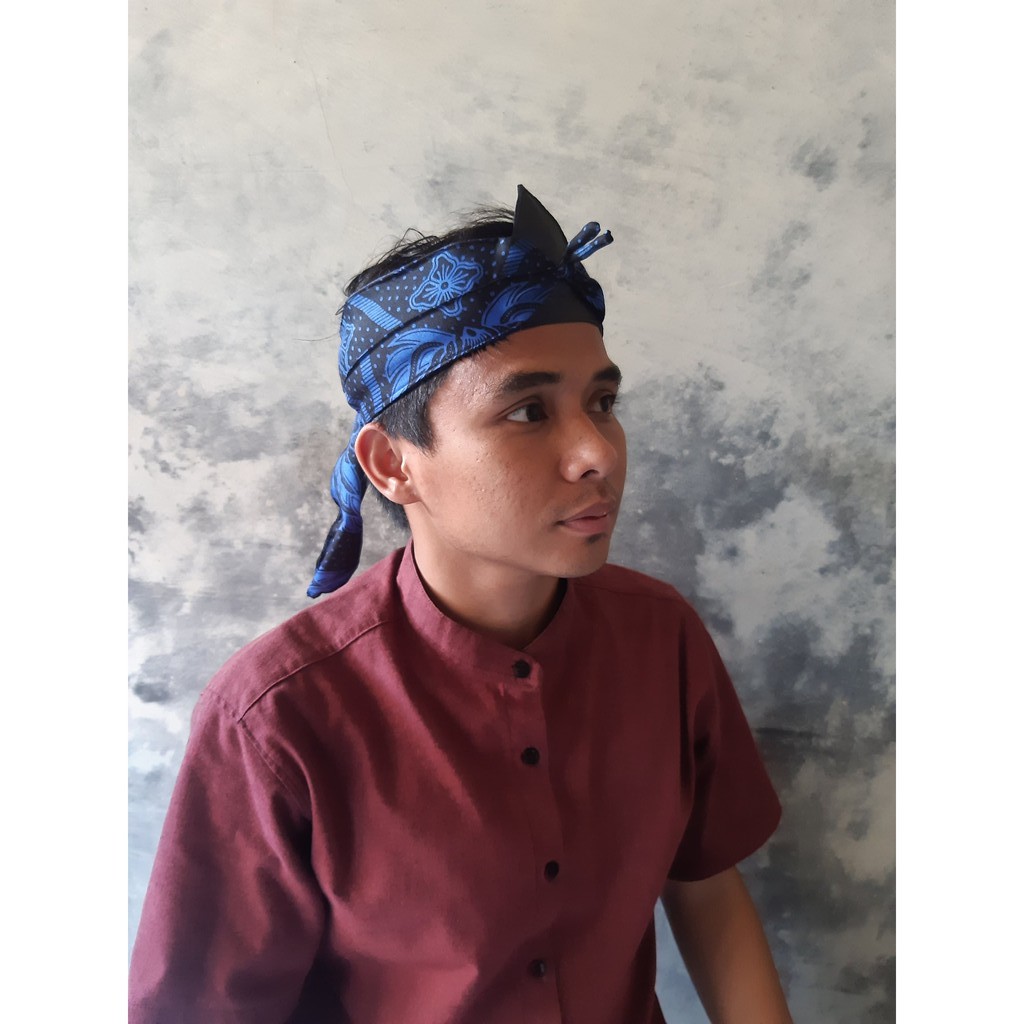 Blangkon Bolong Dewasa Motif Khas Baduy / Blangkon Khas Baduy / Ikat Kepala Dewasa Motif Khas Baduy-1