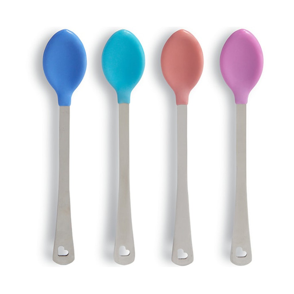 Munchkin White Hot Safety Spoons Sendok Makan Bayi Stainless Steel Handle 4 Pack