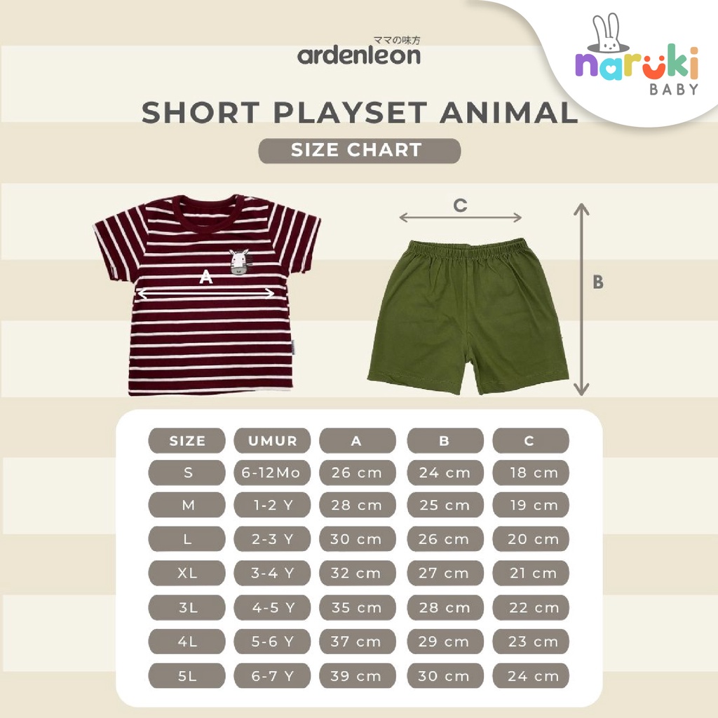 Ardenleon Short Playset Animal Stripe Kid Arden Leon Baju Setelan Anak