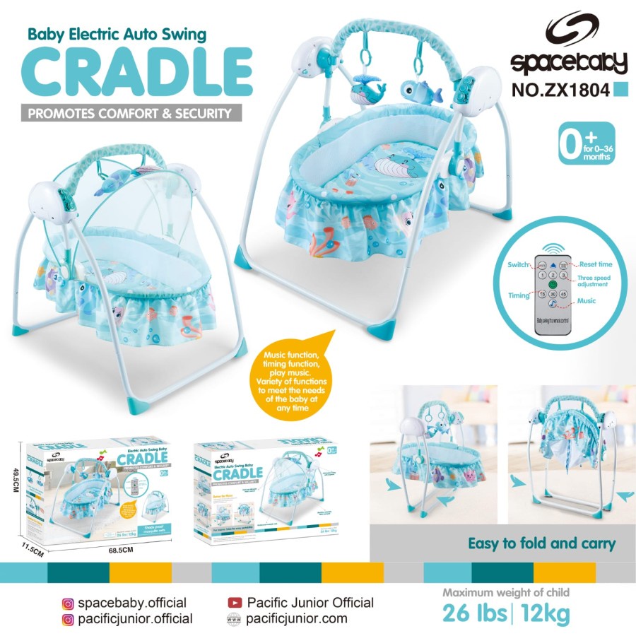 Makassar ! Swing Cradle Electric Baby Space Baby ZX 1804