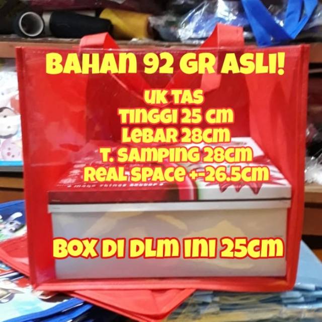 

Tas kotak nasi 25cm TEBAL,spunbond, tas hajatan DIY