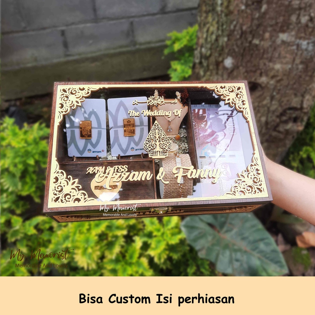 Ring Box Big Size Laser Cutting Tempat Cincin Rustic Dekorasi Bunga 16x26 cm