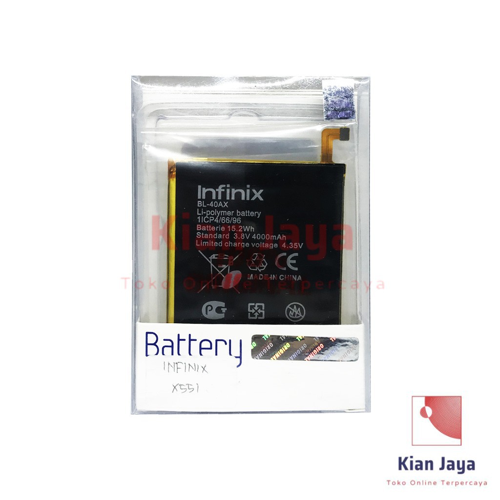 Baterai Original Handphone Infinix X551, BL-40AX, BL40AX Ori 100% Full Cell Battery