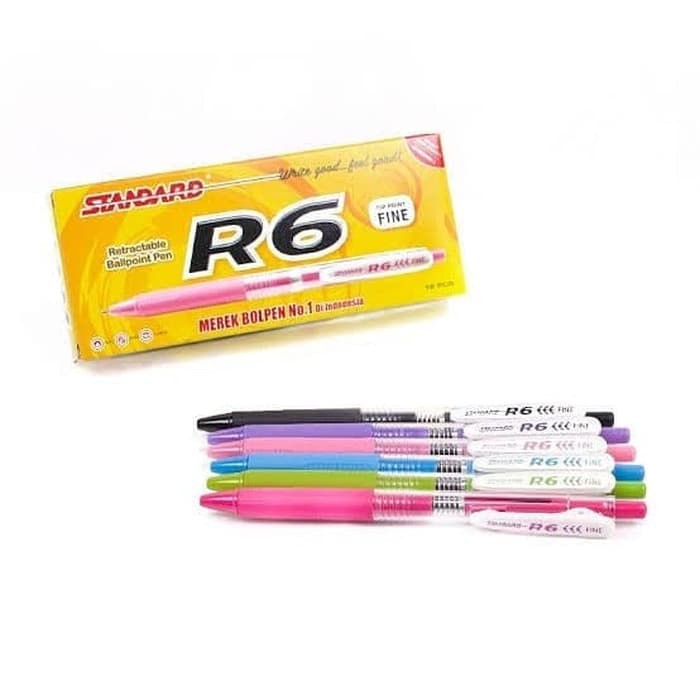 Bolpen R6 Pack Isi 12 Standard / Bolpen Standard