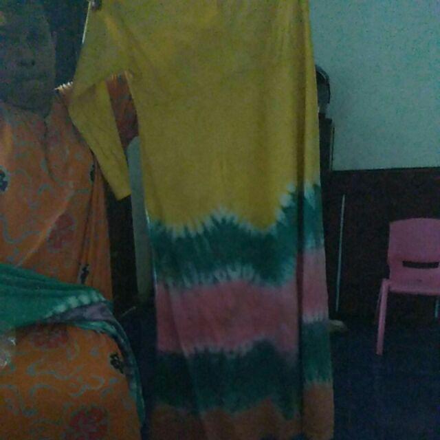 Mekar Gamis Kaos Pelangi Tiedye Batik Payung Jumbo Syari Katun Adem