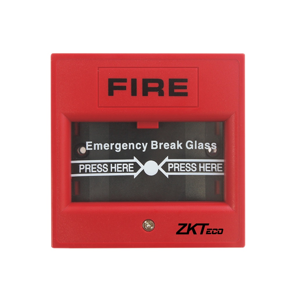 ZKTeco Emergency BreakGlass Fire alarm Break Glass Pelepas pintu darurat untuk Pintu Keluar dan Pintu Darurat- ZKABK900A