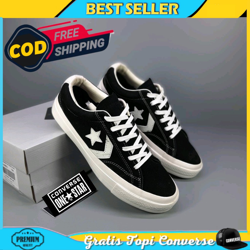 SEPATU CONVERSE ONE STAR PLAYER BLACK PREMIUM