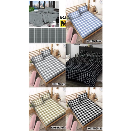 Sprei homemade ukuran no 1 kingsize motif korean style (kotak2)halus dan nyaman