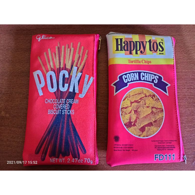 

tempat pencil karakter makanan-pencil case pocky-pencil case hapytos