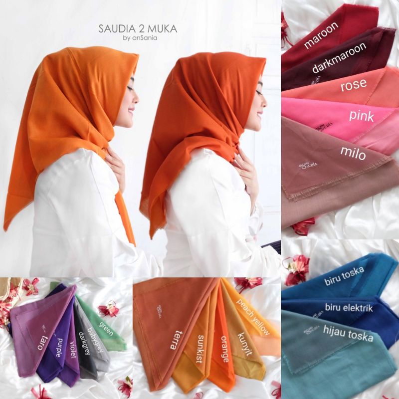 Segi empat bolak balik / rawis dua warna / saudia dua warna / ansania