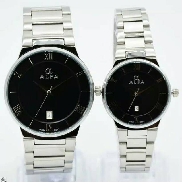 Jam tangan couple Alfa pakai Tanggal