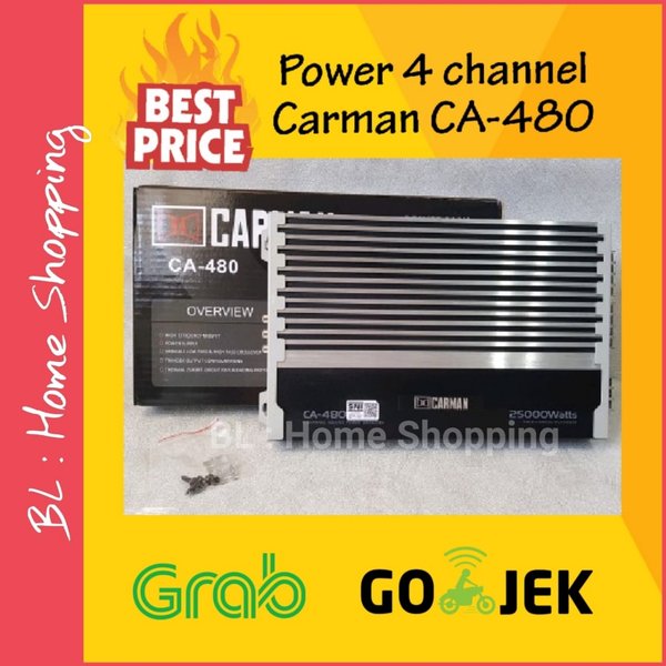 Power 4 Channel Carman CA 480 Power 4CH Carman CA-480 Power Mobil New