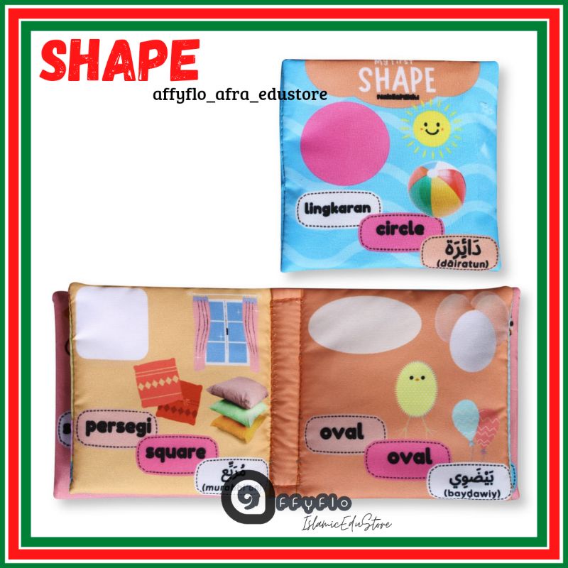 Buku Bantal Bayi / Buku Kain Anak SHAPE (Mengenal Bentuk)