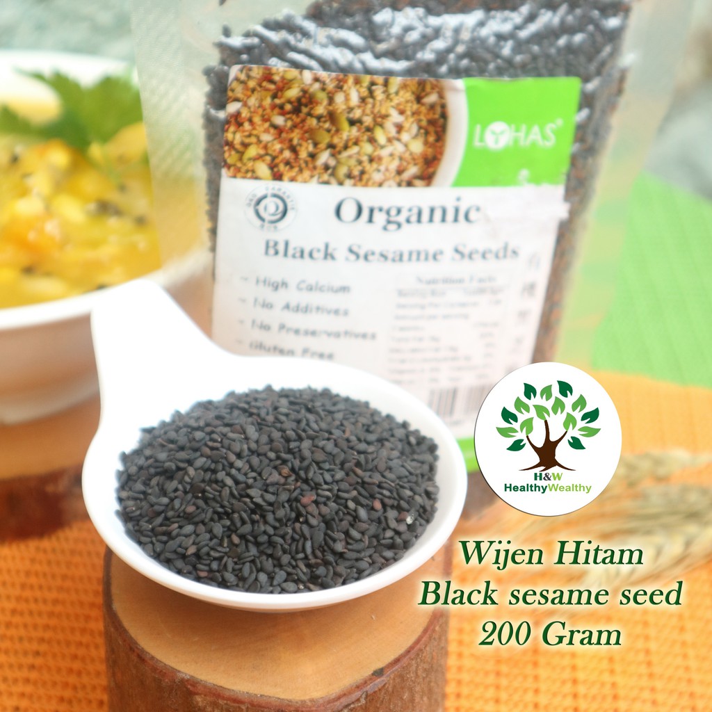 

Wijen Hitam Organik - Organic black sesame seed - Lohas - 200 gram