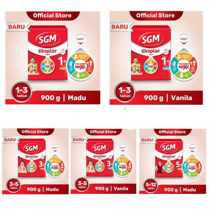 SGM 1+ vanila 900gr SGM 1+ madu 900gr SGM 3+ vanila 900gr SGM 3+ madu 900gr