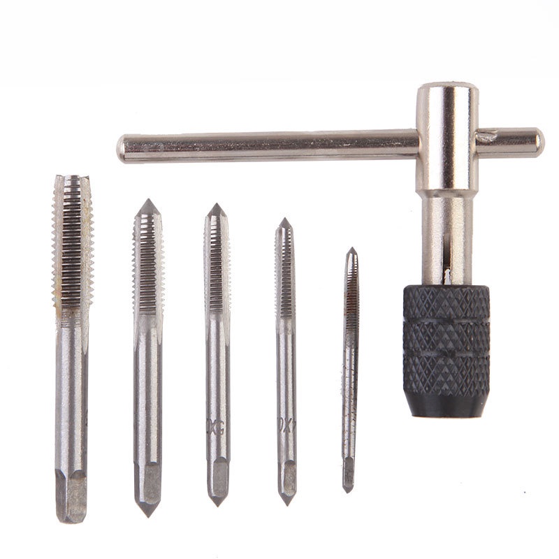 10PCS Mata Bor Tap Die Set - Pembuat Ulir Sekrup dengan Tap Wrench Origina/dengan Tap Wrench Original