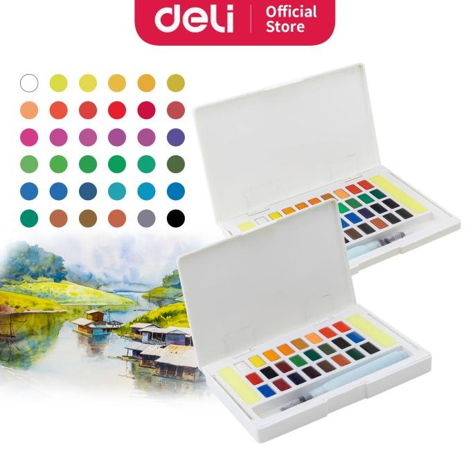 

Deli Watercolor Paint / Cat Air Padat 24/36 Warna Kemasan Kotak 73889