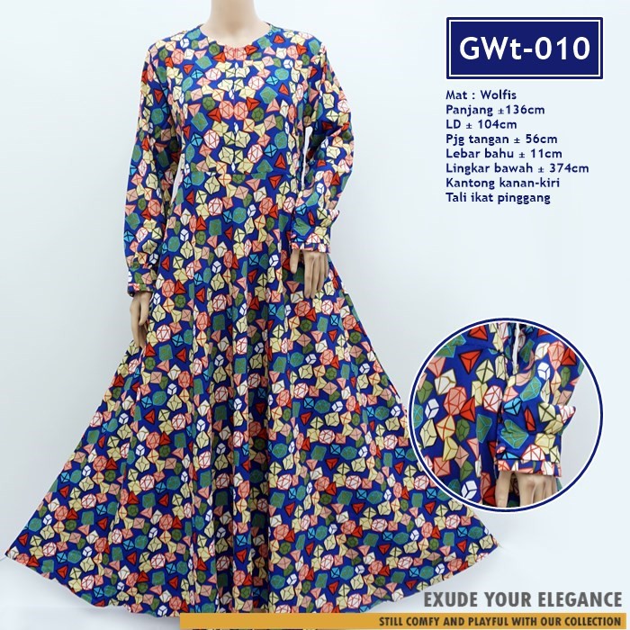 Gamis Busui / Longdress Wolfis / Longdress motif / Longdress pokadot / Gamis Wolfis Wolpeach / GWt