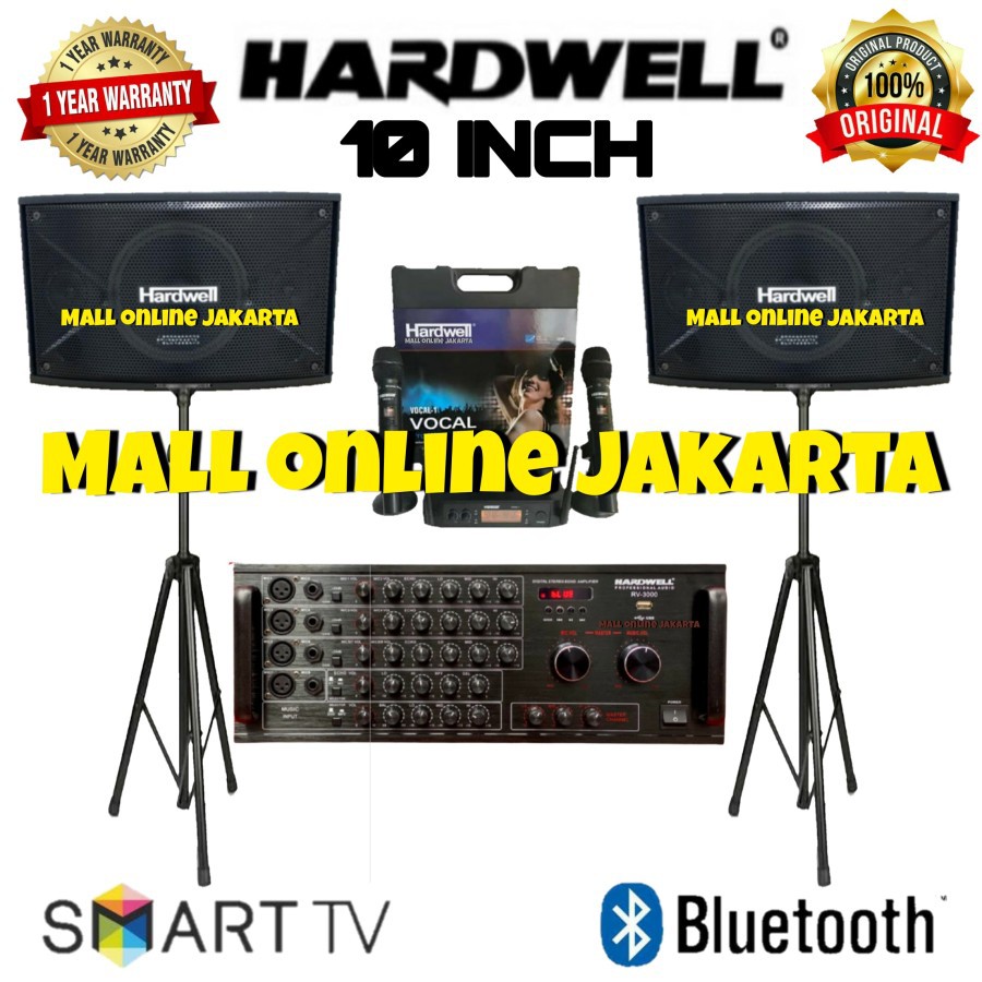 Paket karaoke Hardwell 10 inch ampli rev3000 original sound syste