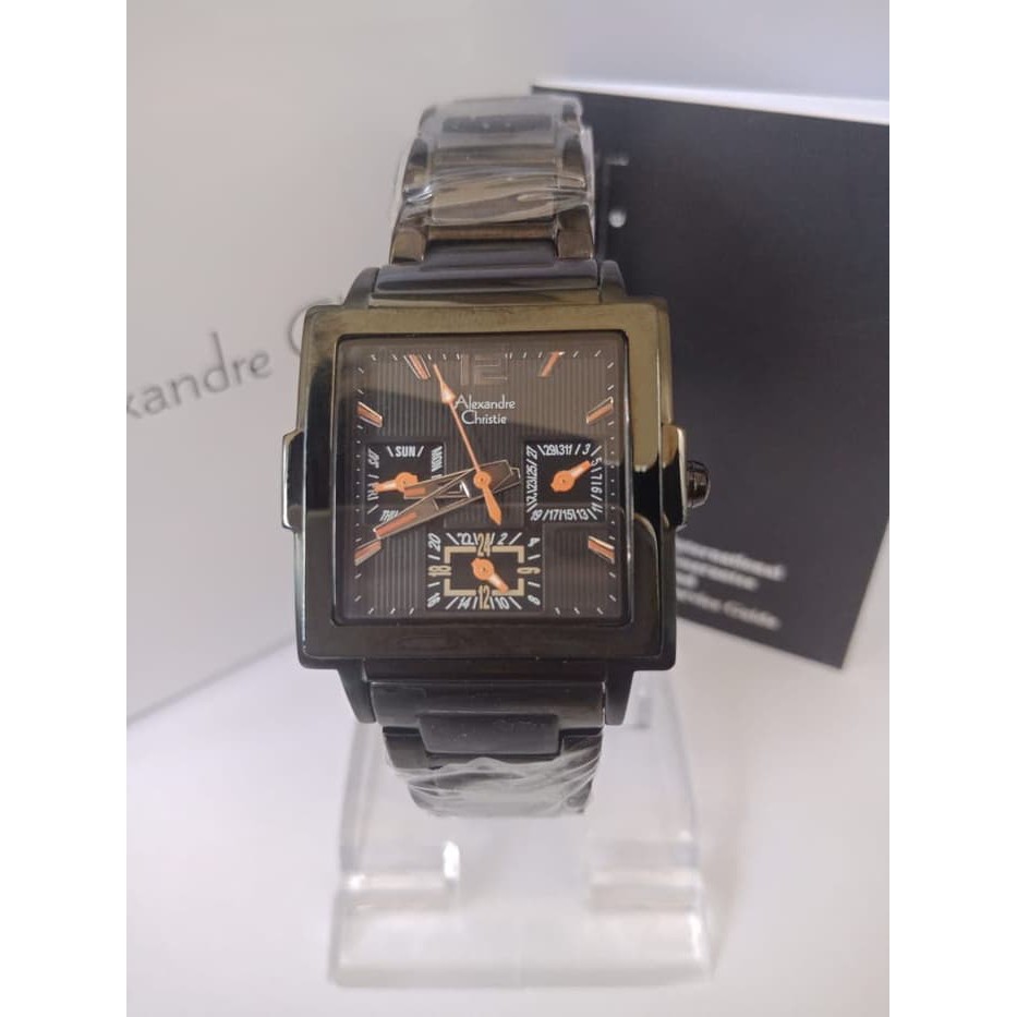 [Free Baterai] JAM TANGAN WANITA ALEXANDRE CHRISTIE AC 6113 FULL BLACK ORIGINAL GARANSI RESMI 1 TAHU