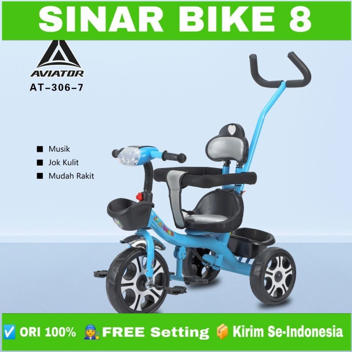 Sepeda Roda Tiga Anak Tricycle AVIATOR AT - 306 -7 Musik Tongkat