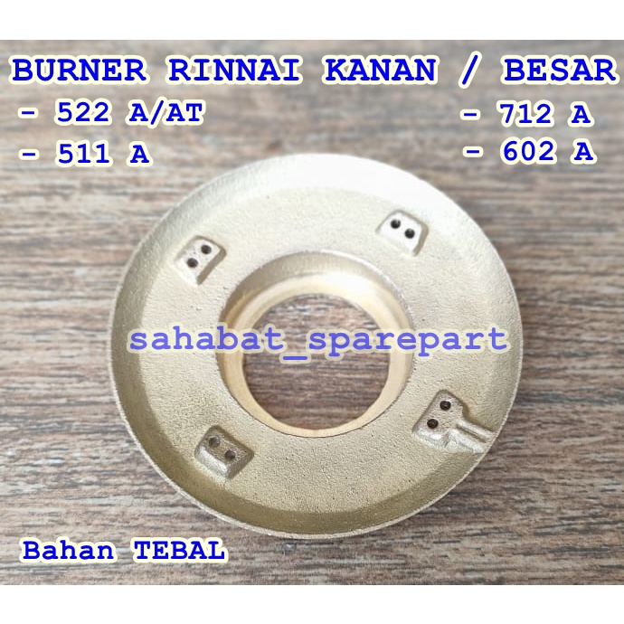 CORONG + BURNER KOMPOR RINNAI 602 522 511 BAHAN TEBAL STAINLESS