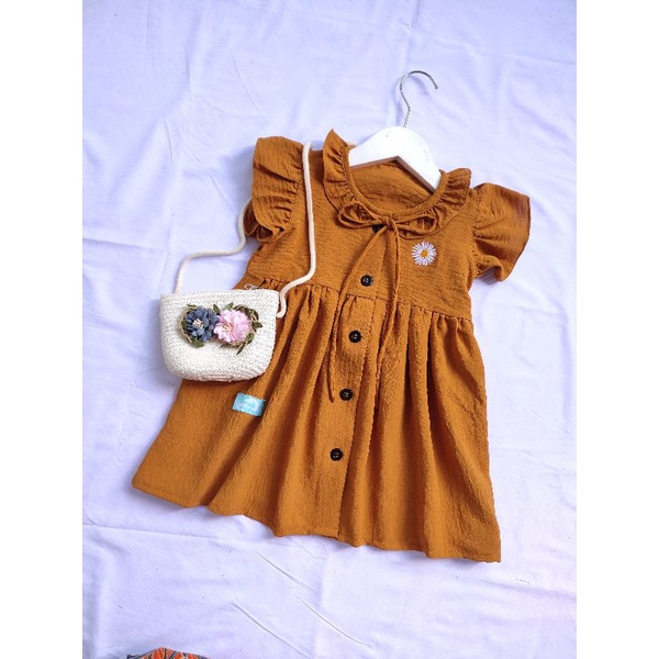 Daisy dress grade B, baju lebaran anak, dress anak, baju anak import, oneset, kado anak, hampers ana