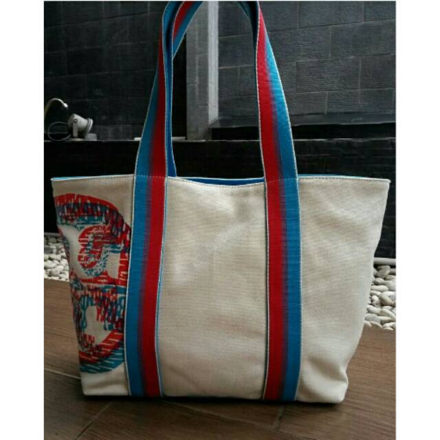 Authentic TB tote beach canvas